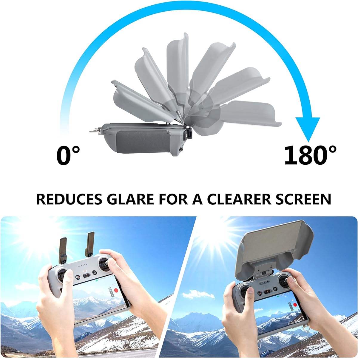 STARTRC 3-IN-1 RC 2 Controller for DJI Mini 4 Pro Sun Hood Cover, for DJI RC 2 Strap Lanyard, for DJI Mini 4 Pro Drone Controller Screen Protection, for DJI Mini 4Pro Accessories