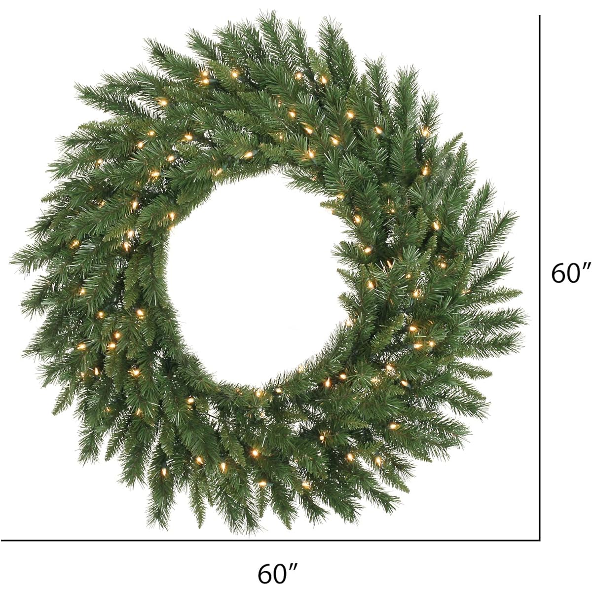 Vickerman A877361 60 in. Imperial Wreath Dura-Lit 200CL 600T