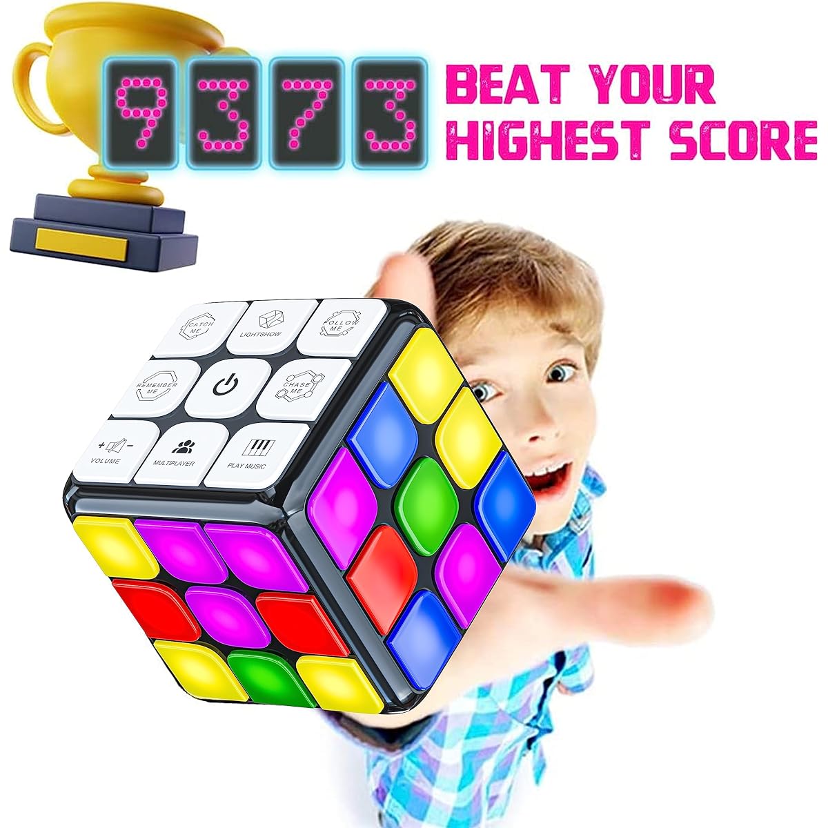 Skywin Puzzle STEM Cube Game - 3 Pack Interesting and Fun Unique Flash Cubes Electronic Memory & Speed Game Development Brain - Hand Eye Coordination Cubes Light (3 Pack)