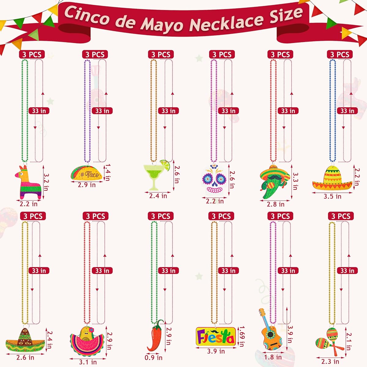 EOBOH Fiesta 36 Piece Party Decorations