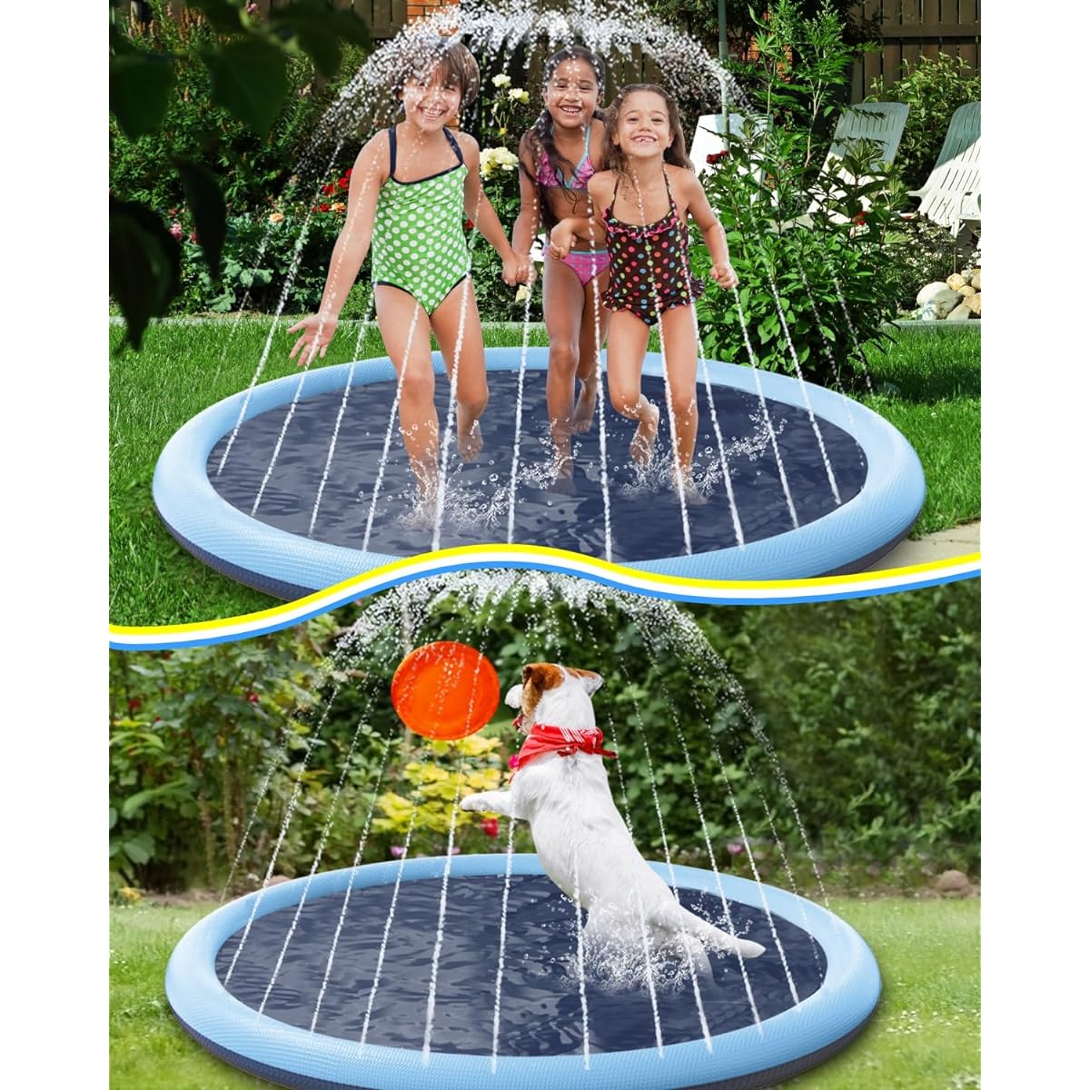 STUDESK Kids Splash Pad 67 Inch Extra Large Splash Pad for Toddlers Kids Non-Slip Sprinkler Kids Outdoor Play Summer Outdoor Water Play Mat Toy Backyard