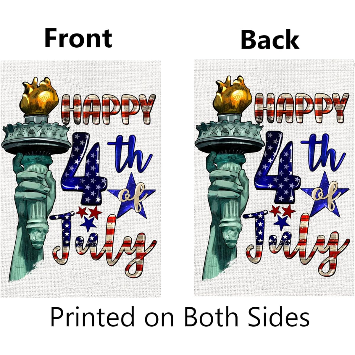 Happy 4th Of July Garden Flag 12x18 Inch Double Sided American Statue of Liberty Independence Day Decoration Patriotic Garden Flag for Outdoor 4th of July Yard Decor