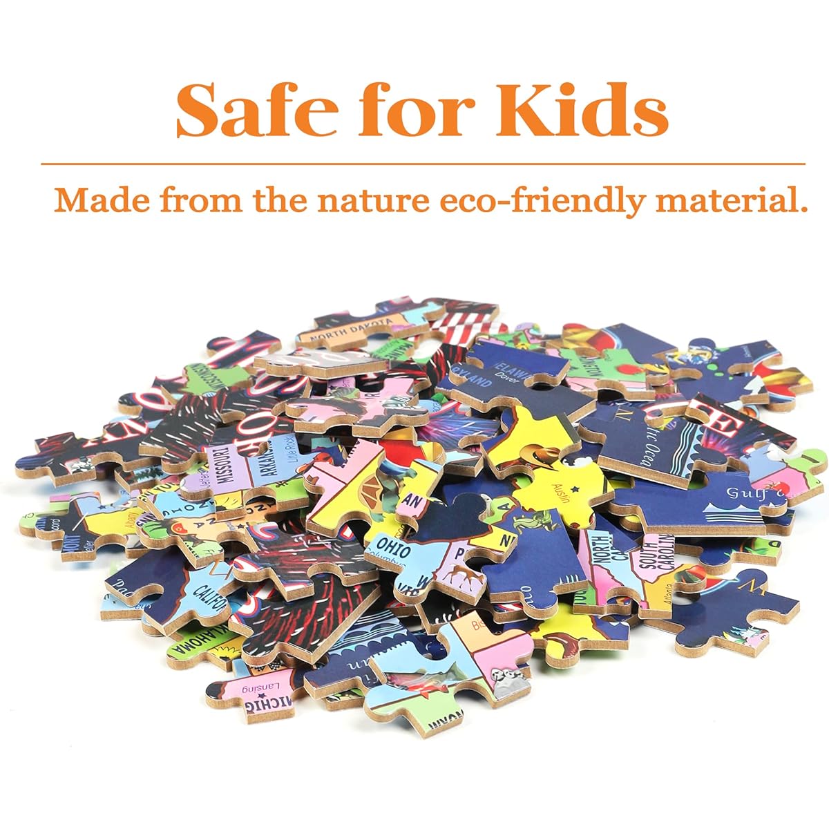 100 Piece Puzzle for Kids Ages 4-8 8-10 3-5 4 5 6 7 8 Jigsaw Puzzles for Kids Kids Tolder Boys Grill Map of America America Puzzle US