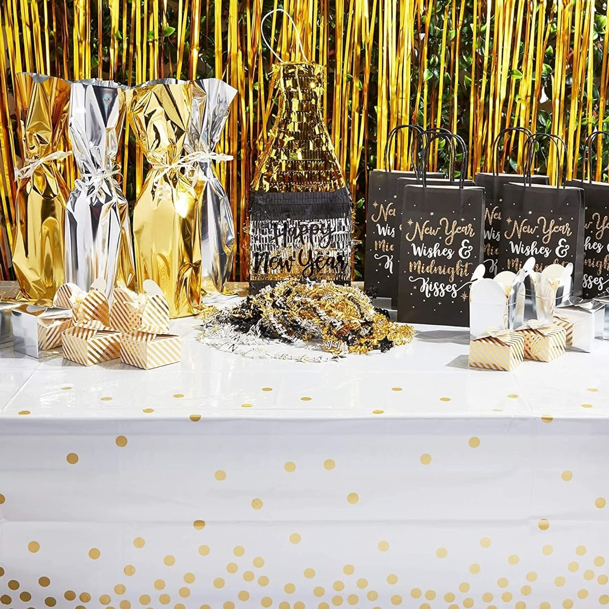 Small Champagne Bottle Pinata New Year's Eve Party Decorations (16.5 x 7 x 3.5 inches)