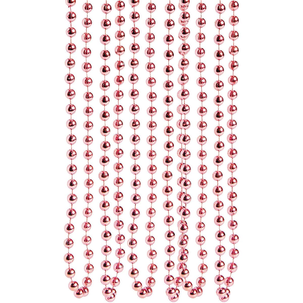 Fun Express 48 - Light Pink Bead Necklace - Plastic - 16 1/2 Inch