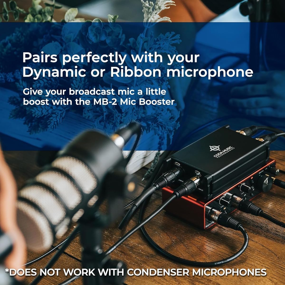 CODA MUSIC TECHNOLOGIES Coda Music Technology Microphone Preamp Amplifier Volume Increase Dynamic Microphone Ribbon Microphone Low Noise Matte Black Genuine Product (MB-2)