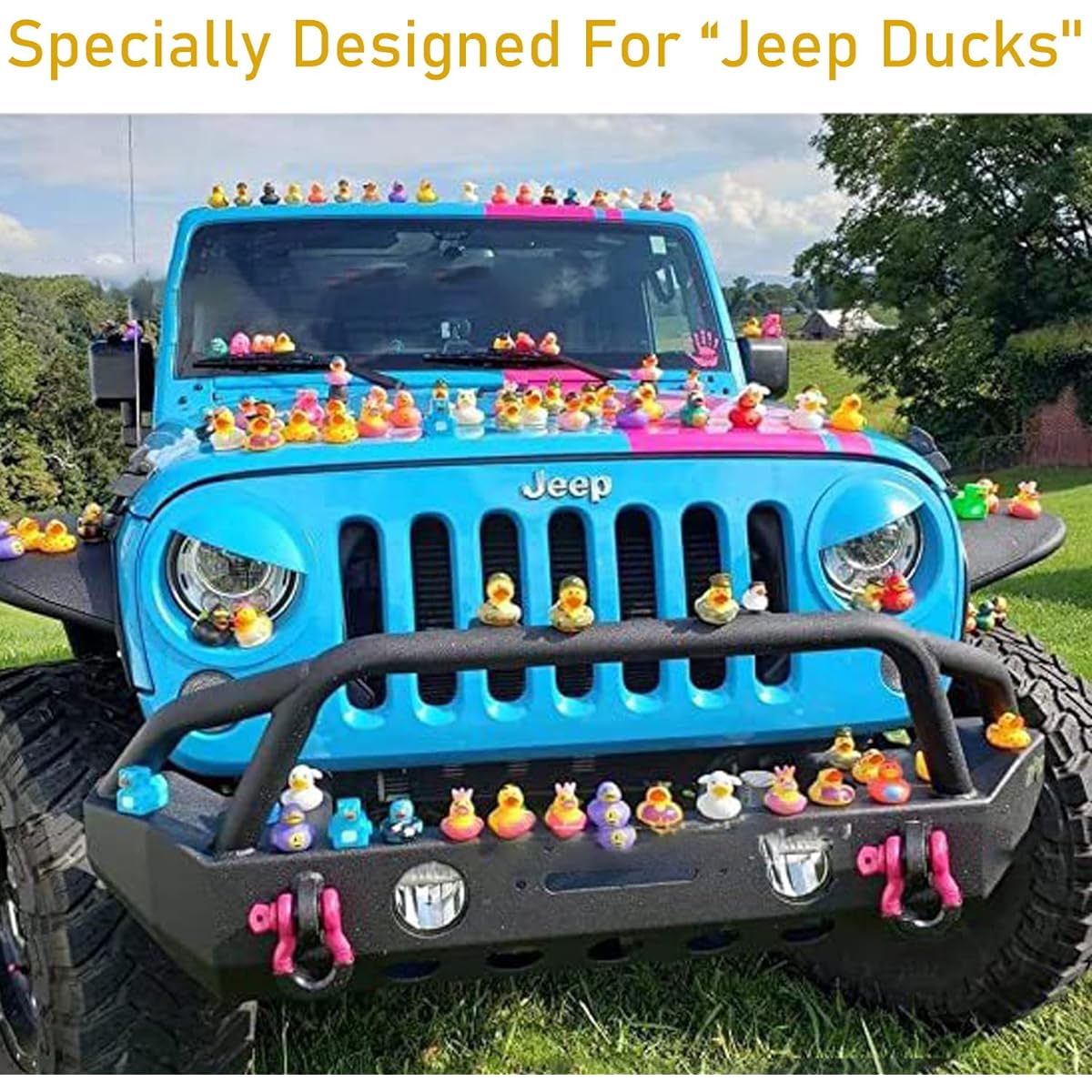 40pcs Duck Plugs - Rubber Duck Mounts Flock Locker Rubber Duck Holders for Jeep Dash and Fixed Display, Great Gift for Jeep Enthusiasts, Double Sided Stickers Inside (Rubber Ducks Excluded) (10)