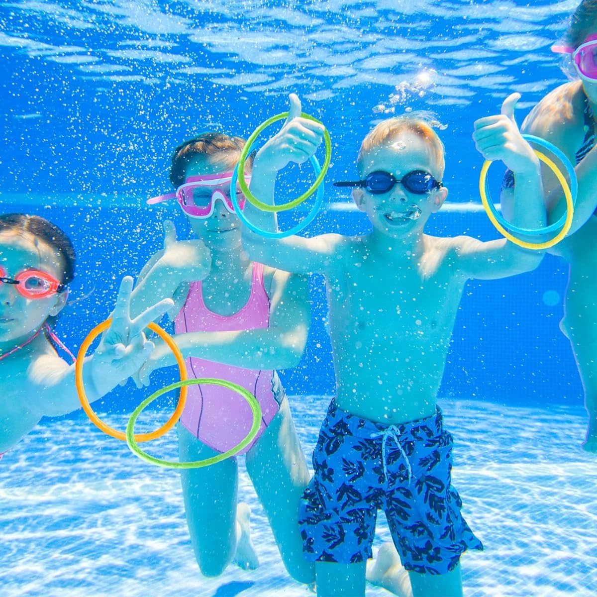 Pool Diving Rings for Kids, Multicolored Pool Toys and Party Games, Pack of 12