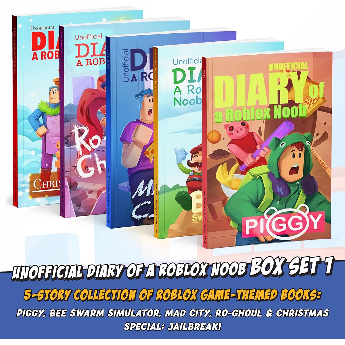 Robloxia Kid Diary of a Roblox Noob: Boxed Set 1 - 5 Video Game Adventure Story for Young Kids, Game Fans