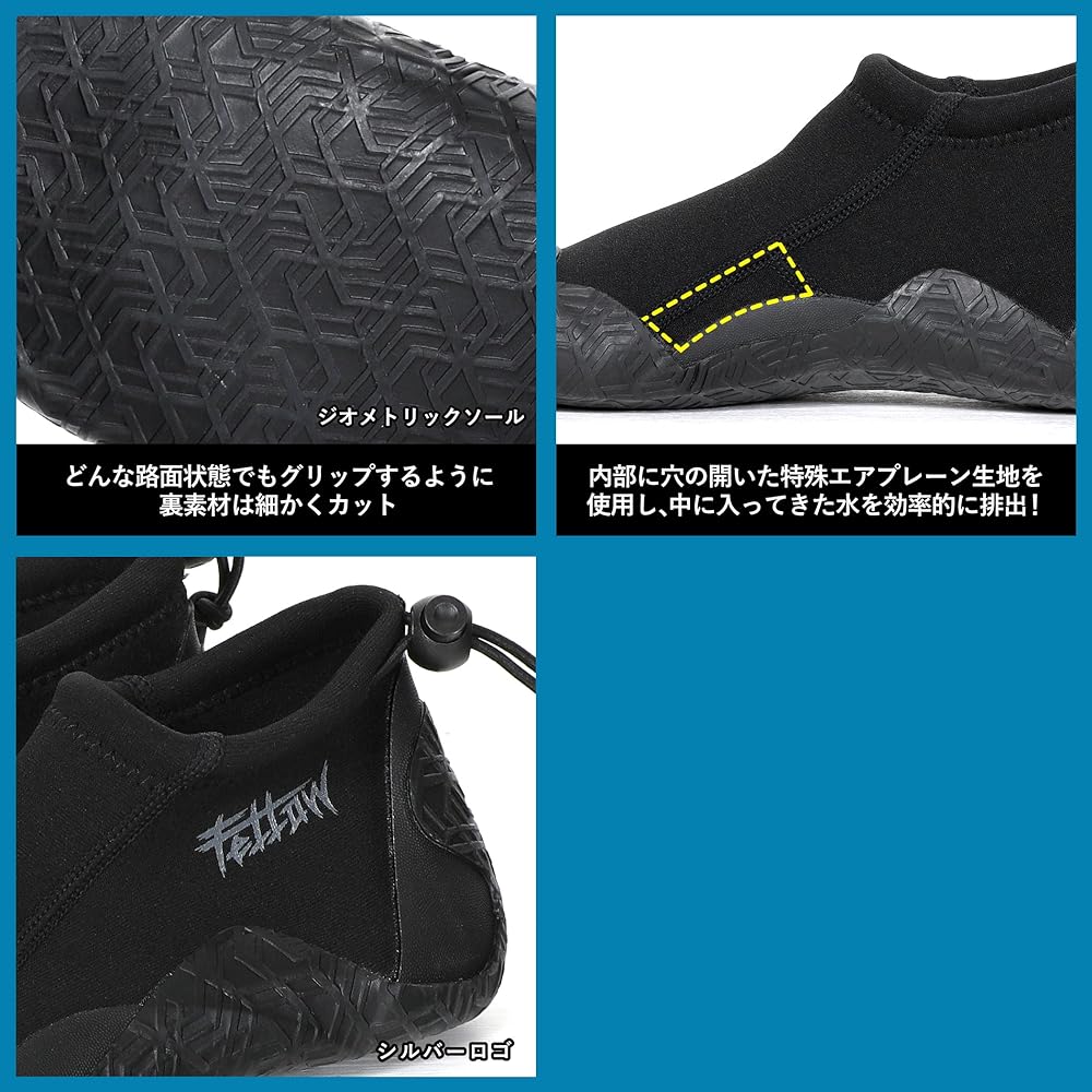 FELLOW Trip Boots Reef Boots All 10 Sizes Men's Women's Kids Surf Shoes 2mm Surfing SUP Japanese Standard