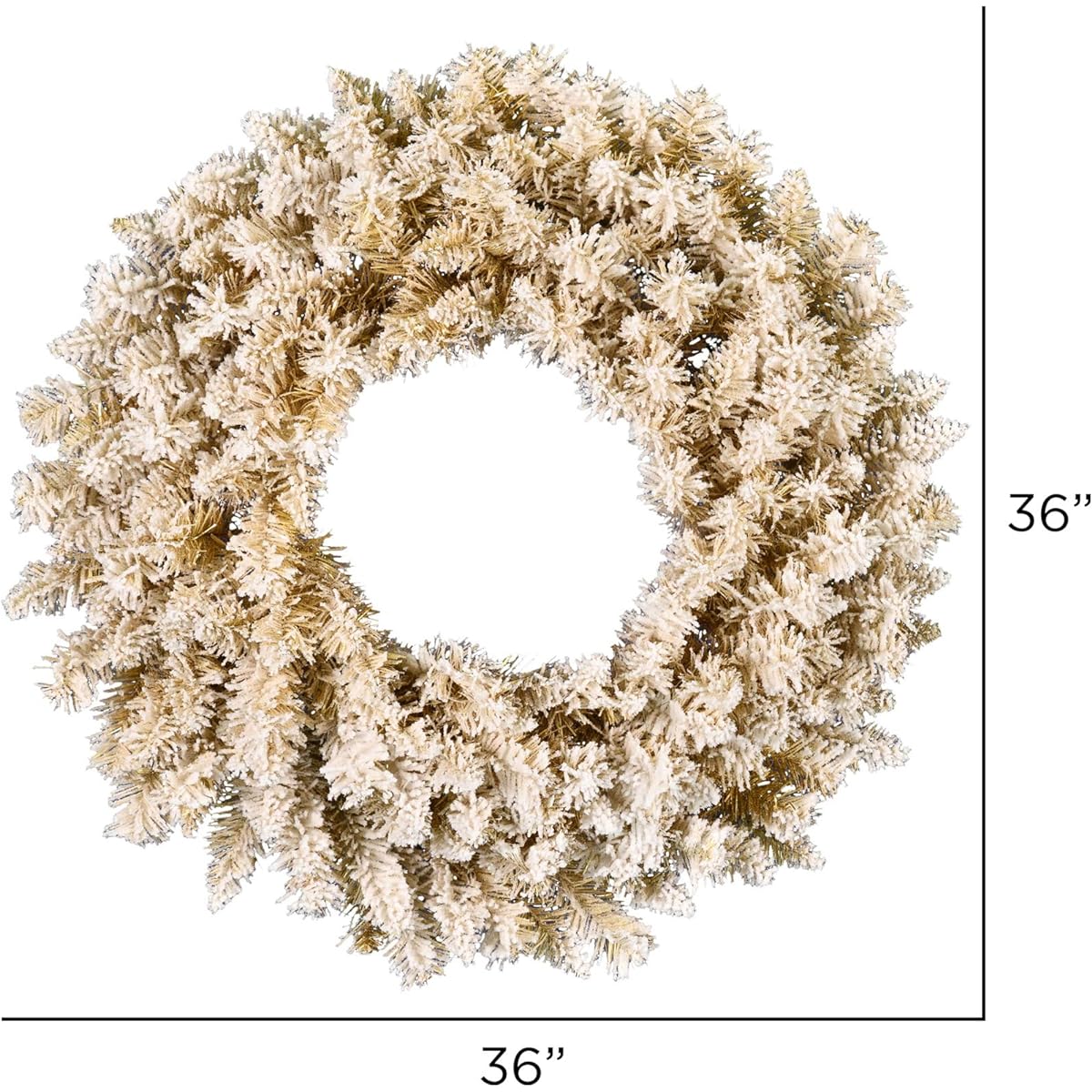 Vickerman 36" Brushed Gold Artificial Christmas Wreath, No Lights - Faux Fir Christmas Wreath - Indoor Seasonal Home Wall Decor