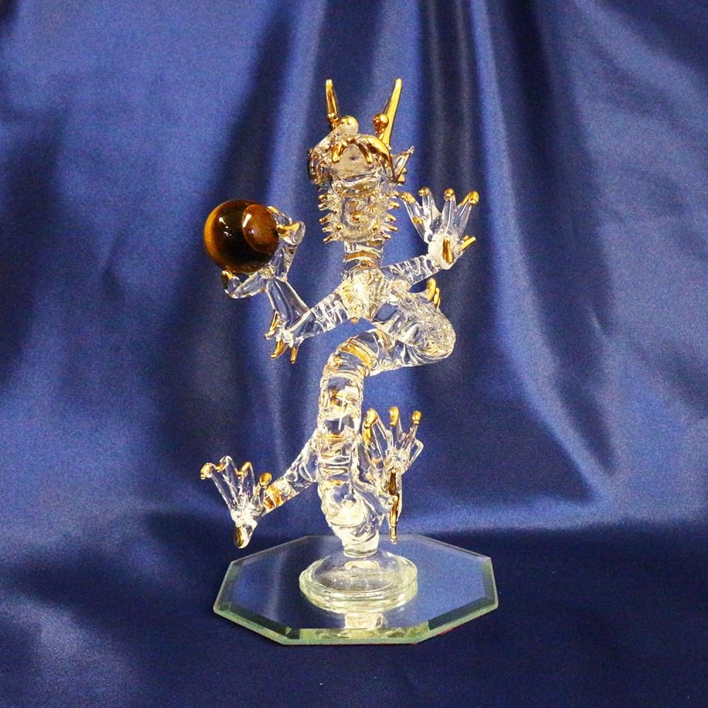 Castle Enterprise (Castle Enterprise) Four Cart Handmade Glasswork Feng Shui Good Luck Auspicious Money Luck Rising Dragon