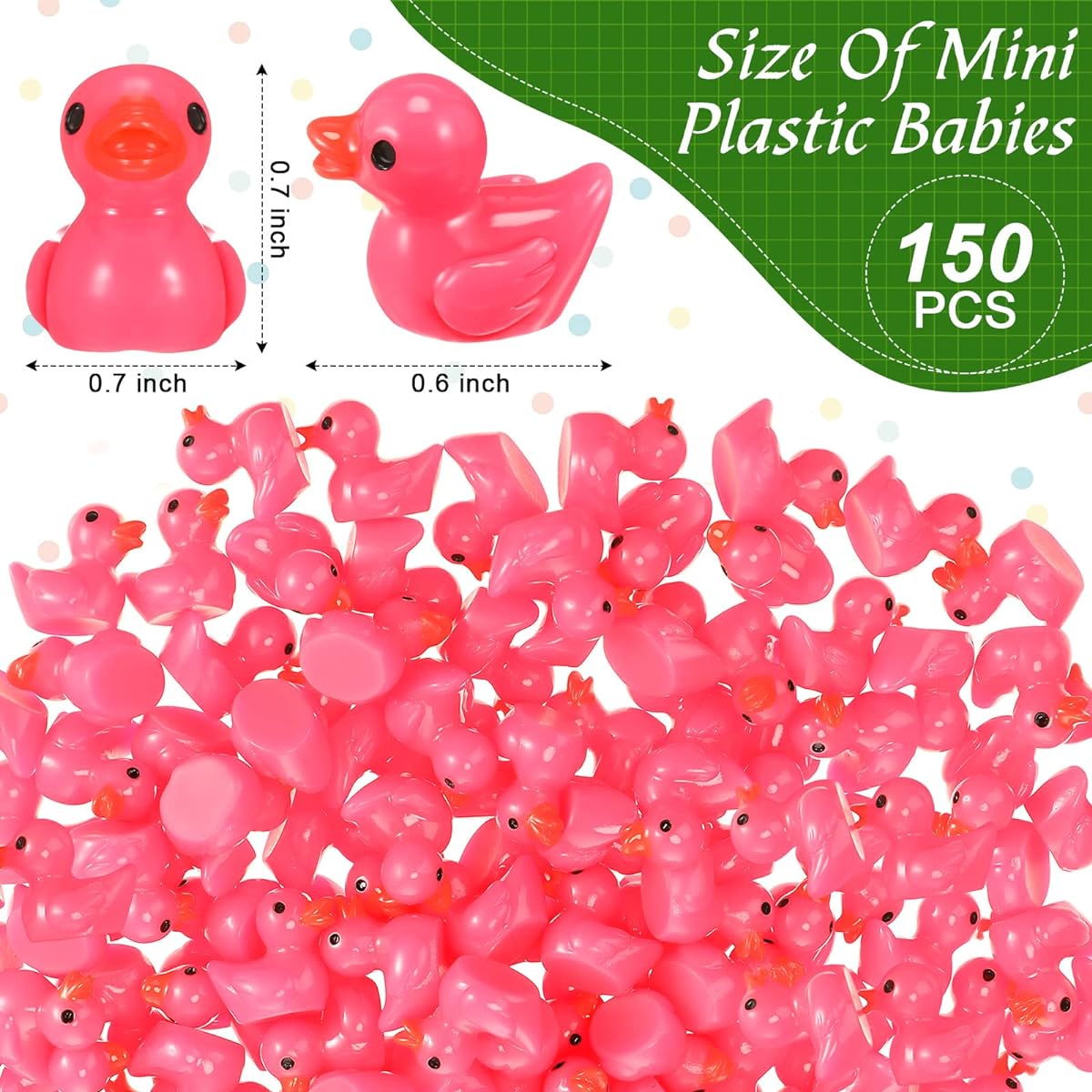 150pcs Pink Little Duck Miniature Duck Mini Resin Duck Bulk Small Plastic Duck Figure Office Home Hide and Seek Prank Game Craft Dollhouse Slime Party Favors Gift