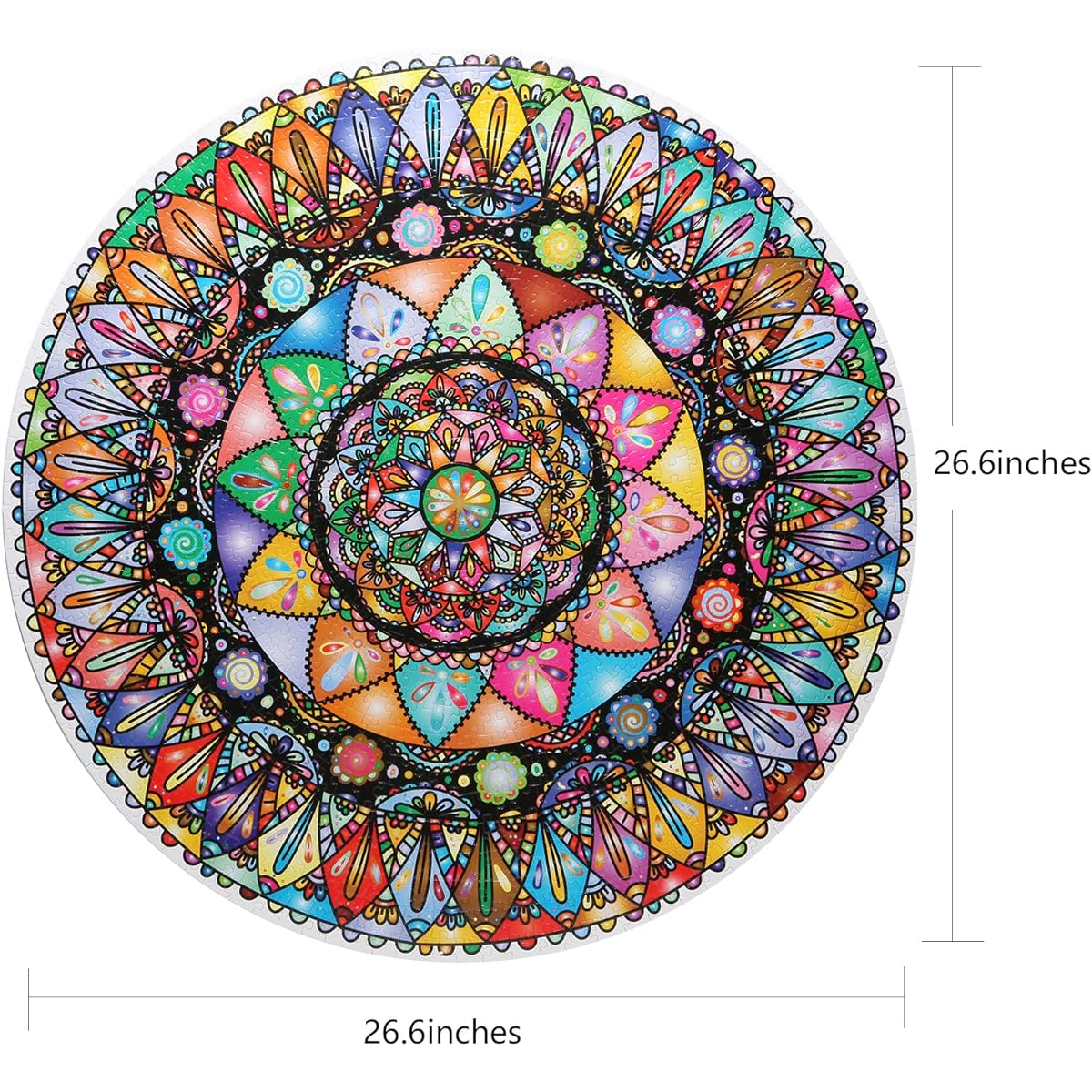 Bgraamiens Puzzle Mandada Fantasy 1000 Piece Round Puzzle Color Challenge Jigsaw Puzzle for Adults and Kids