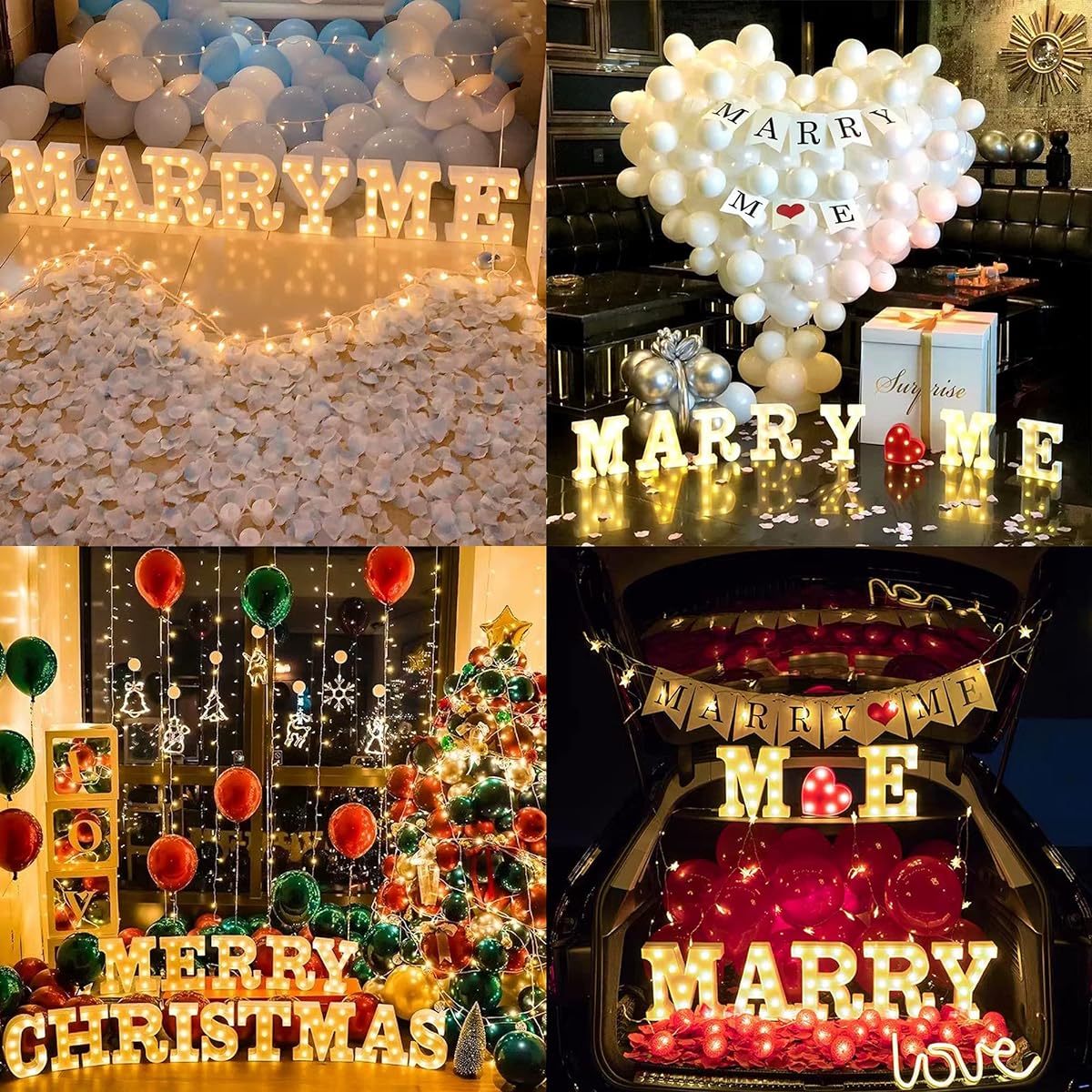 Sunnyglade White Marquee LED Alphabet Light Arabic Numeral Light Party Home Bar Wedding Decor Alphabet Wall Decor Letter Light White