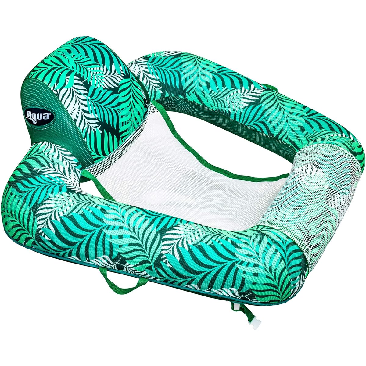 Aqua Zero Gravity Inflatable Pool Chair Lounge Floats, Teal Fern Green (2 Pack)