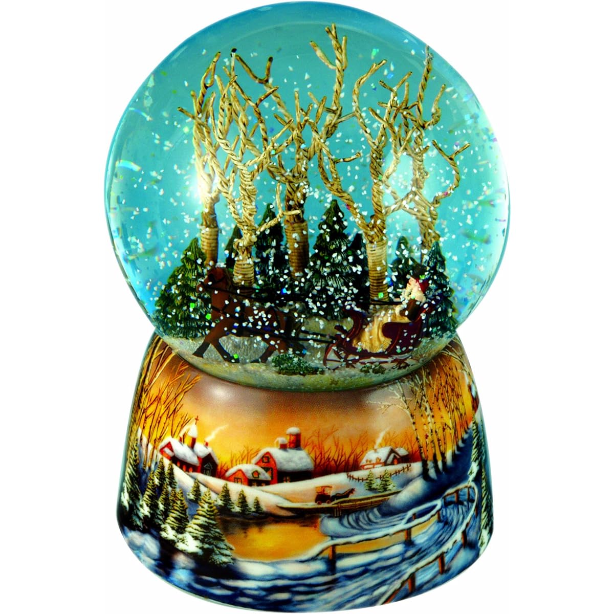 Musicbox World 46071 Snow Globe Sleigh Ride Playing Winter Wonderland