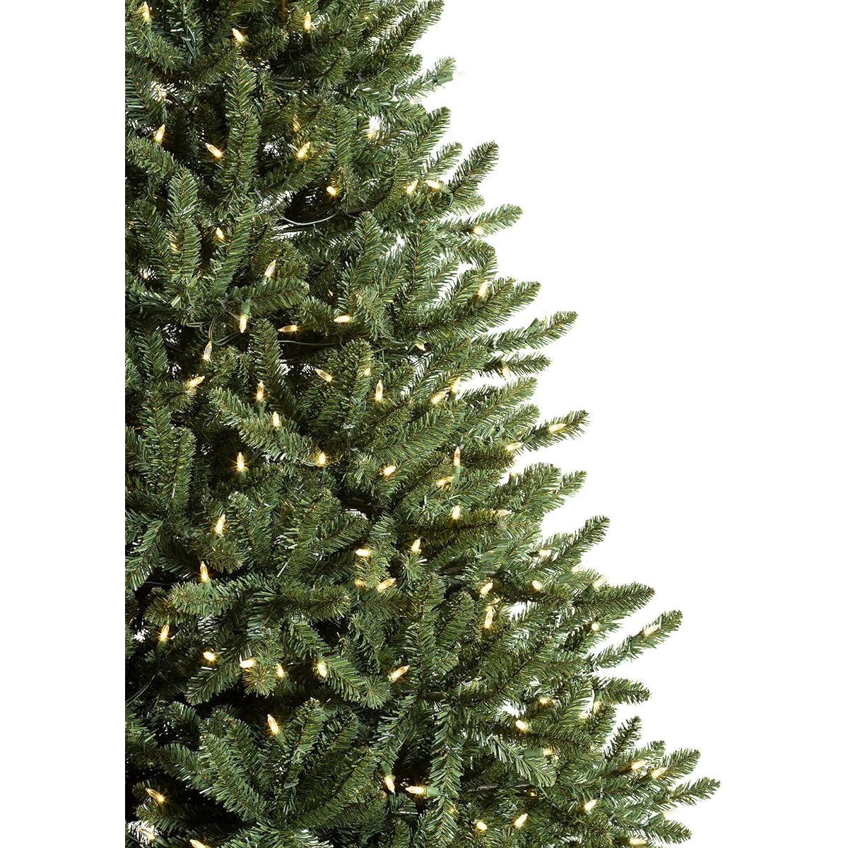 Treetopia Green Artificial Christmas Tree | Alexander Fir - 6.5 ft | 650 LED Candlelight Pre-Lighted with Clear & Blue Lights | Tree Stand, On/Off Foot Pedal, Extra Bulbs and Fuses Included