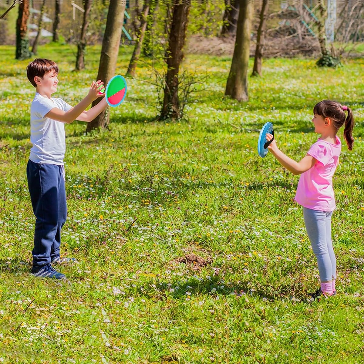 Throw and Catch Game Set with 6 Paddles, 3 Balls and 1 Storage Bag for Backyard Kids, Adults and Families