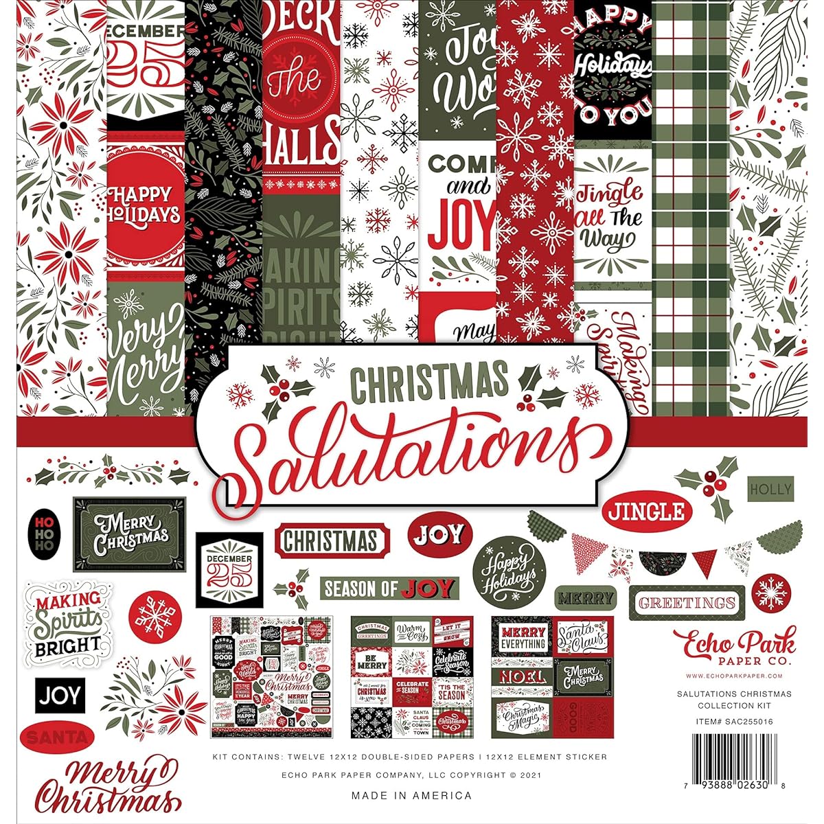 Echo Park Collection Kit 12"X12"-Salutations Christmas -AC255016