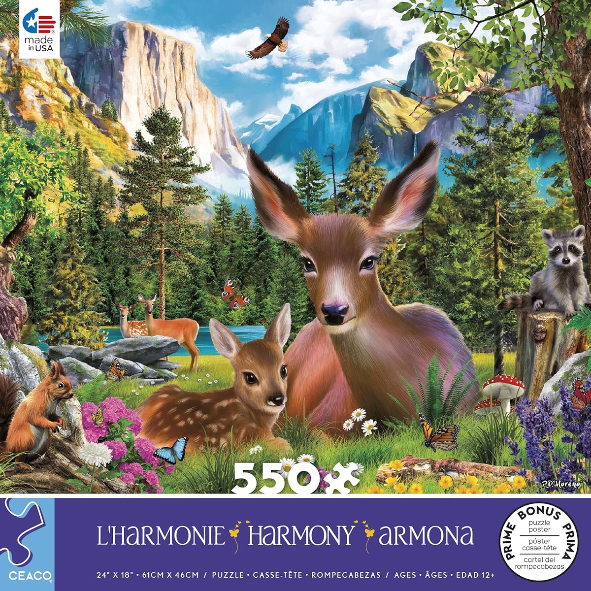 Ceaco - Harmony Collection - Deer Harmony - 550 Piece Jigsaw Puzzle
