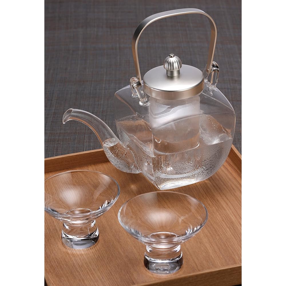 Hirota Glass Kaku Chirori Silver Soft 450ml 154-SLF