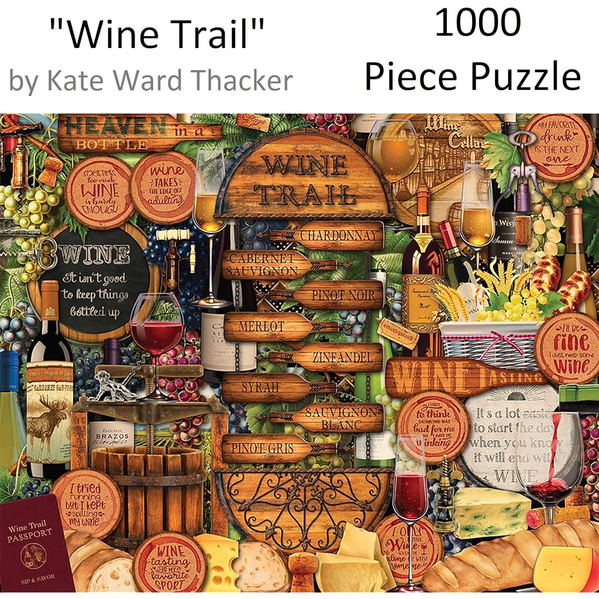 Kart Ward Thacker Heart Puzzle Jigsaw Puzzle 1000 Piece 24' x 30' XL Wine Trail