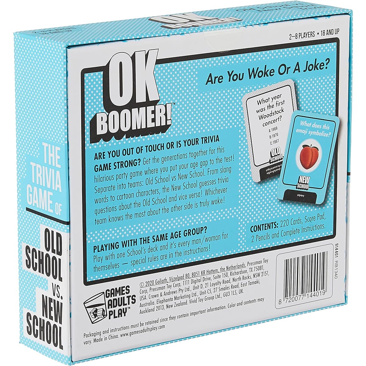 Games Adult Play OK Boomer - The Old School vs New School Trivia Game Blue Sky