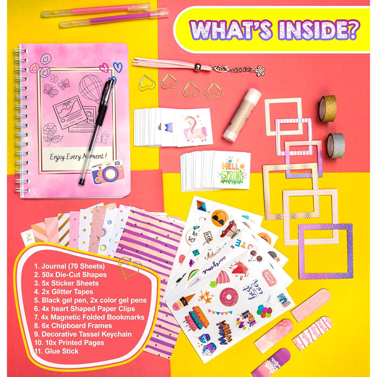 FINcredible DIY Journal Kit Photo Journal Kit Journal Set DIY Journal Set for Ages 6 and Up, 34.5X26.5X3.5 cm