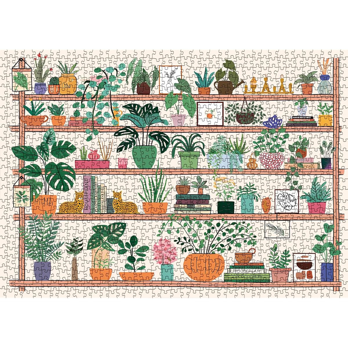 The Botanic Haven Puzzle for Adults 1000 Piece Natural Plants Jigsaw Puzzle Botanical Plants Green Potted Weed Puzzle for Adults