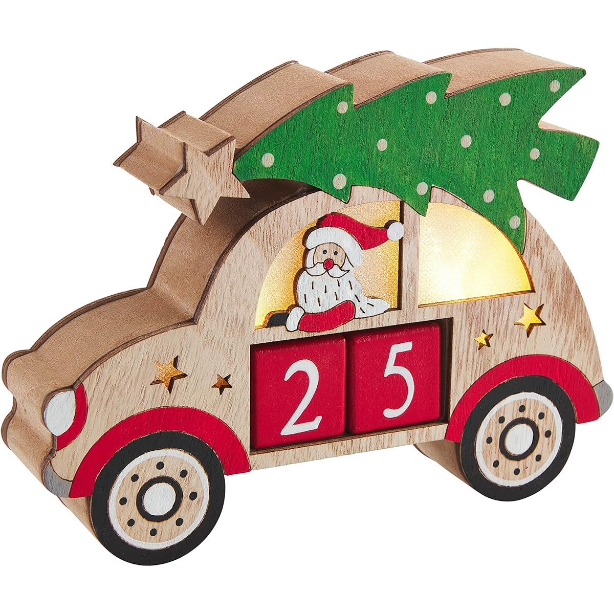 Mud Pie Kids Christmas Countdown Night Light Car 6 3/4" x 5 1/2"