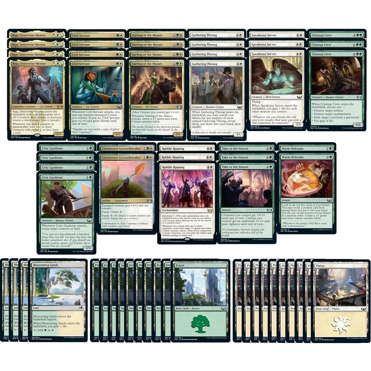 Elite Selesnya Citizen Deck - Green White - Very Powerful - Modern Legal - Custom Built - Magic the Gathering - MTG - 60 Cards!