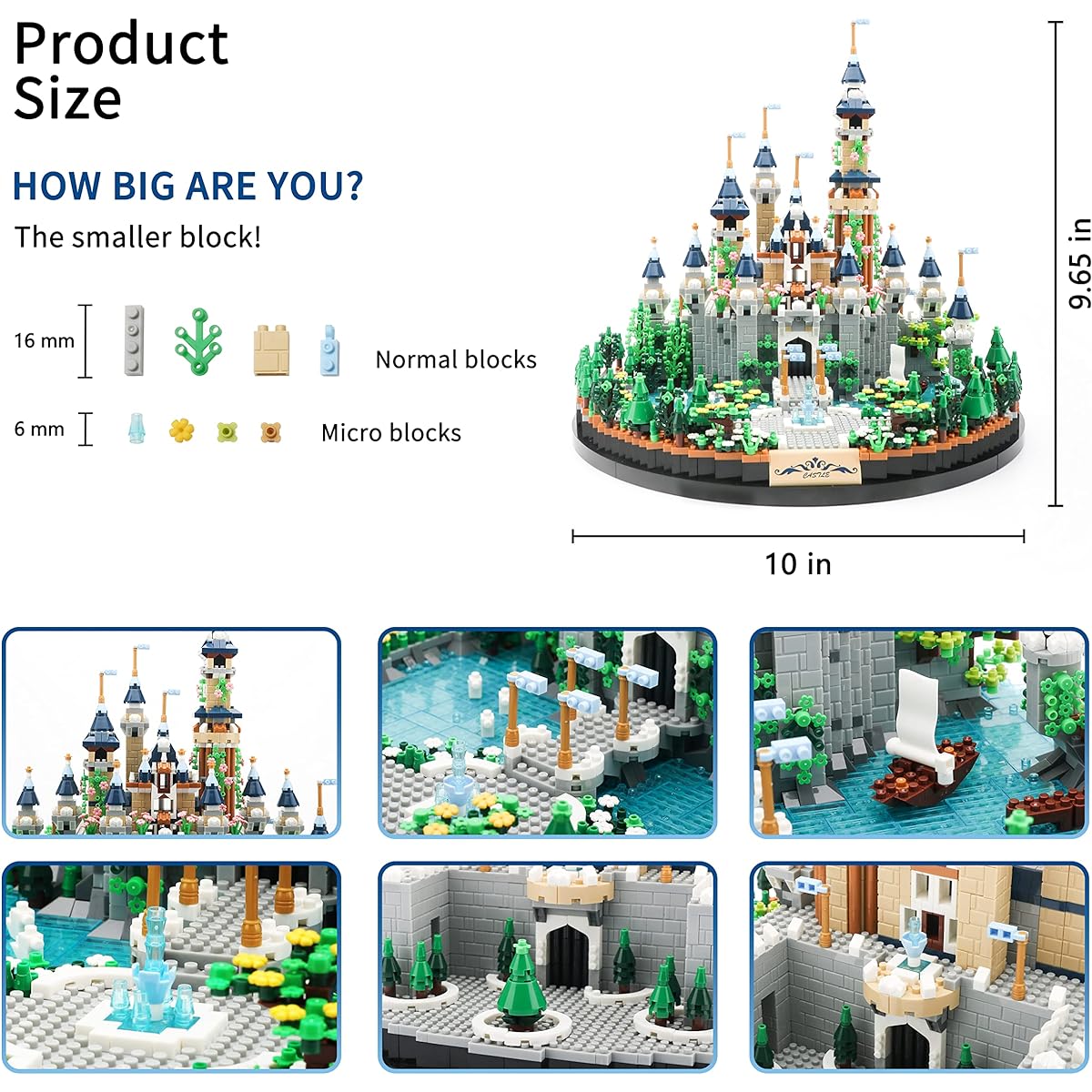 DOLBLOCK Castle Micro Building Blocks Architecture and Collection Model Set DIY Creative Idea Toy 3D Puzzle 3600 Pieces Mini Bricks for Ages 14+ Girls Adults and Kids