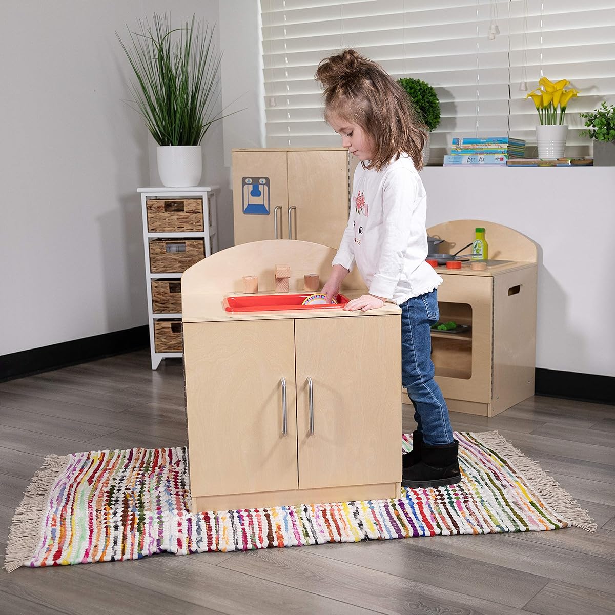 Flash Furniture Dramatic Play Engineered Wood Sink