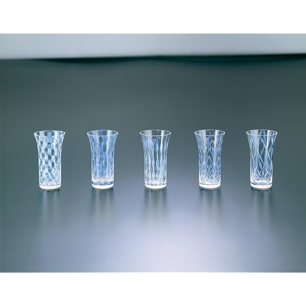 Hirota Glass Single Beer Glass Set of 5 Taisho Roman Glass 5-Custom Set TR-5000