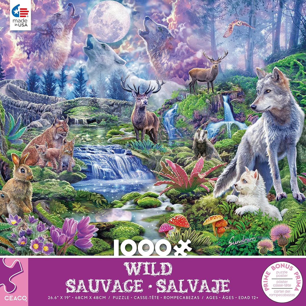Ceaco - Wild - Moonlit Wolf - 1000 Piece Jigsaw Puzzle
