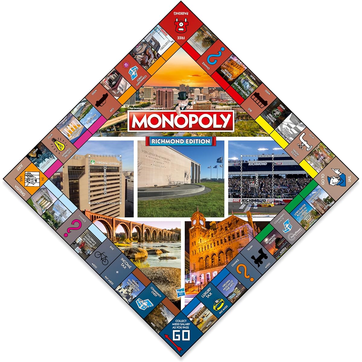 Richmond Monopoly Family Board Game for 2-6 Players for Adults and Children Ages 8 and Up Buy, Sell, Trade for Success