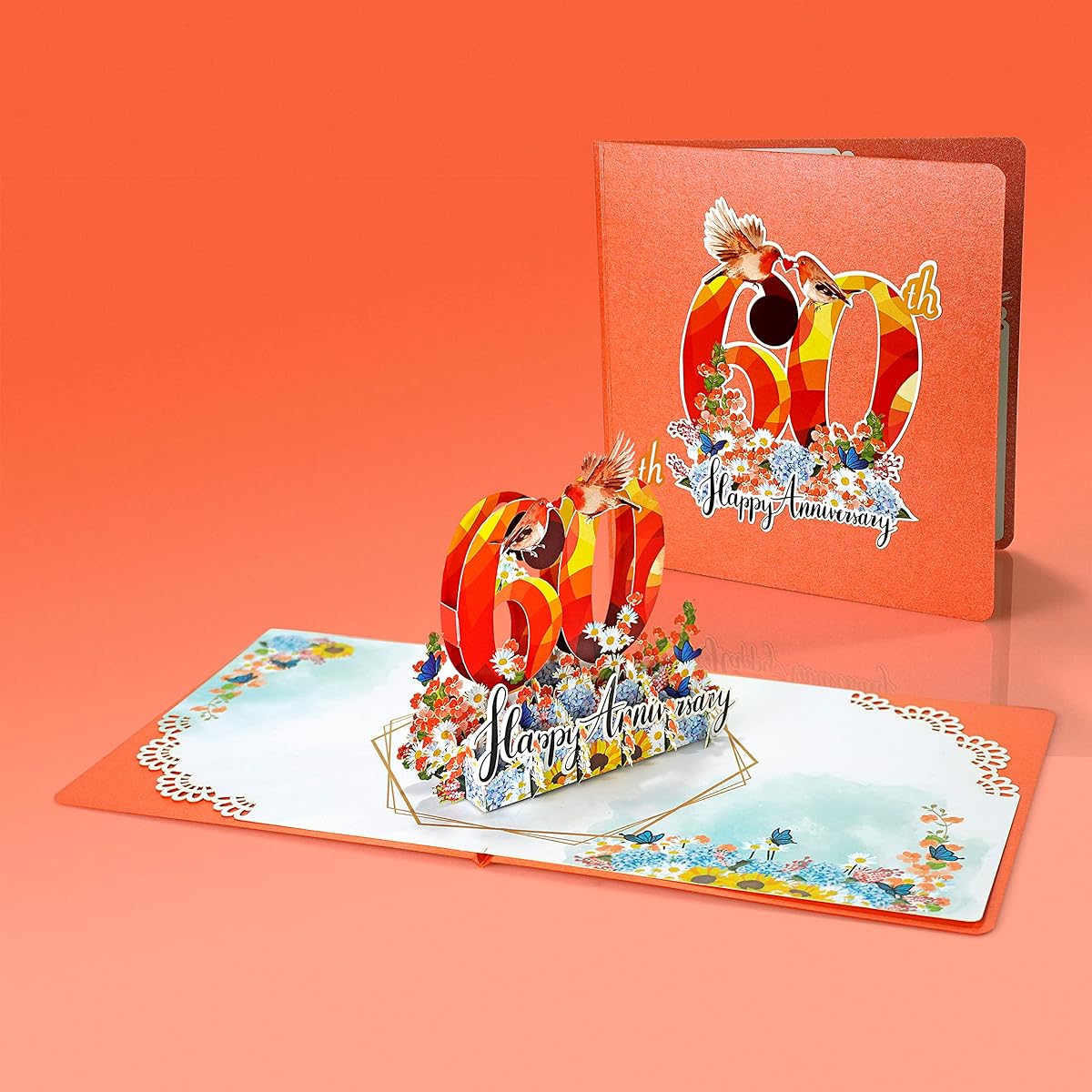 CUTPOPUP 60th Anniversary Dove Couple Pop-up Card Wedding Anniversary Card Pop-up 3D Valentine's Day Card for Girlfriend Couple Wife Thank You Card Anniversary Card Anniversary Cards Anniversary Cards 60th Anniversary US
