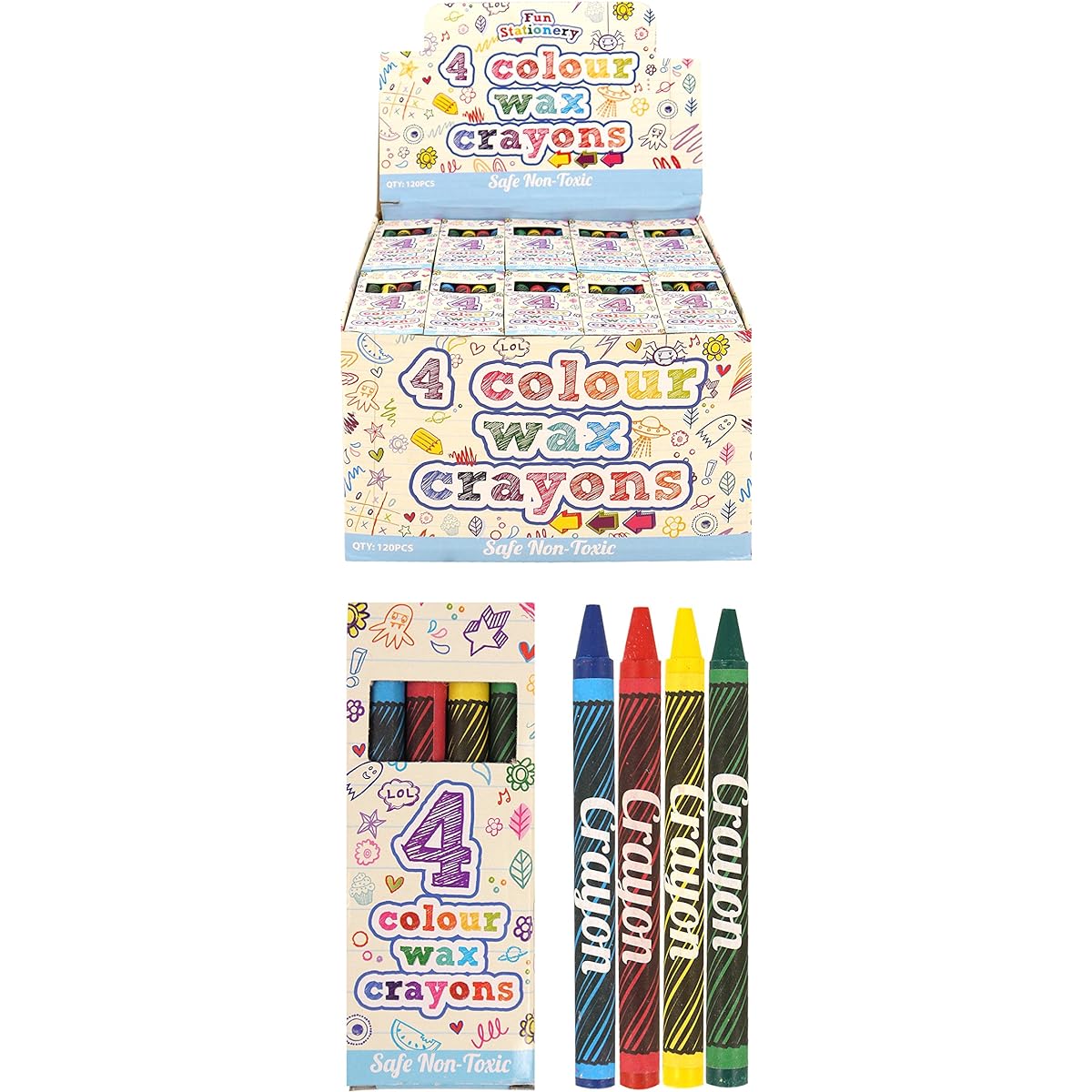Henbrandt Mini Wax Crayon Packs - Party Favors / Loot Bag Fillers / Lucky Dip Prizes / Classroom Rewards (25 Pack)
