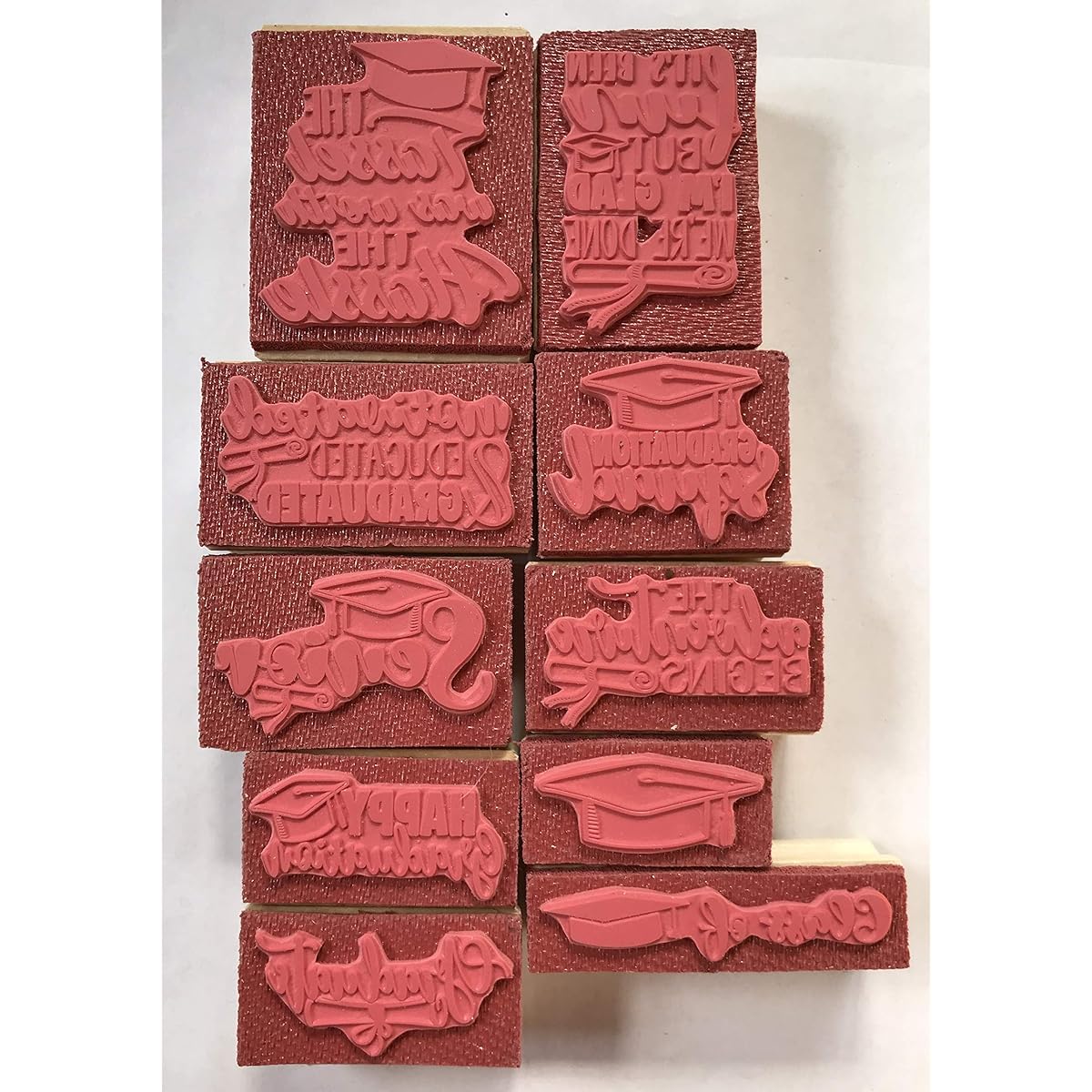 Graduation rubber stamp set.