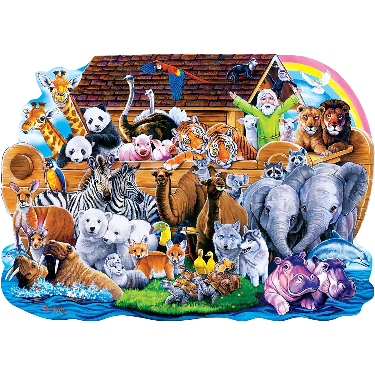 MasterPieces 100 Piece Jigsaw Puzzle for Kids - Noah's Ark, 14"x19"