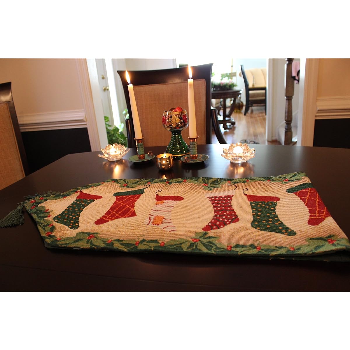 (13 X 90) - Tache Decorative Christmas Tapestry Hang My Stockings By the Fireplace Table Runners