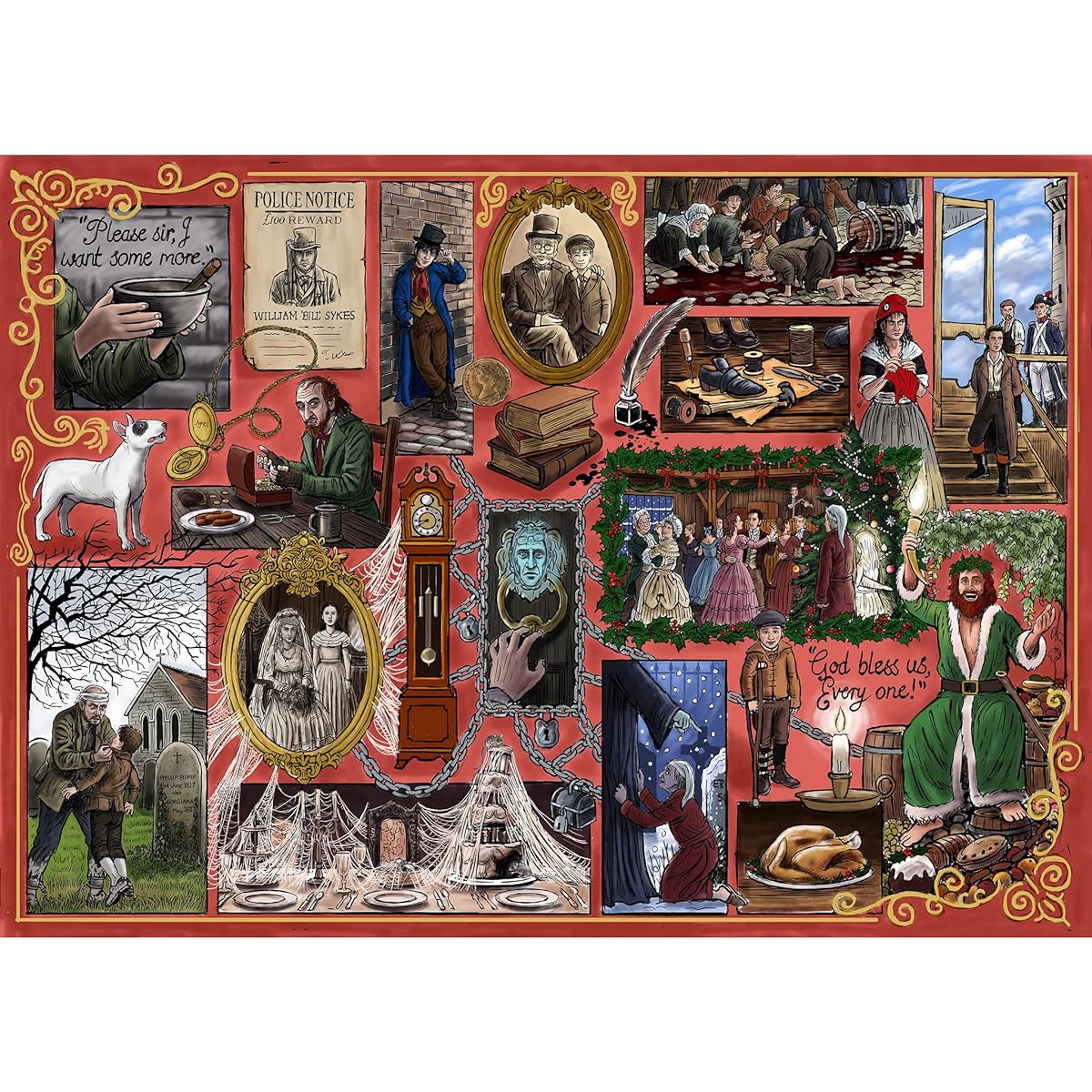 Gibsons Puzzles - 1000 Book Club Charles Dickens - 1000 Piece Puzzle for Kids and Adults - Ages 12+