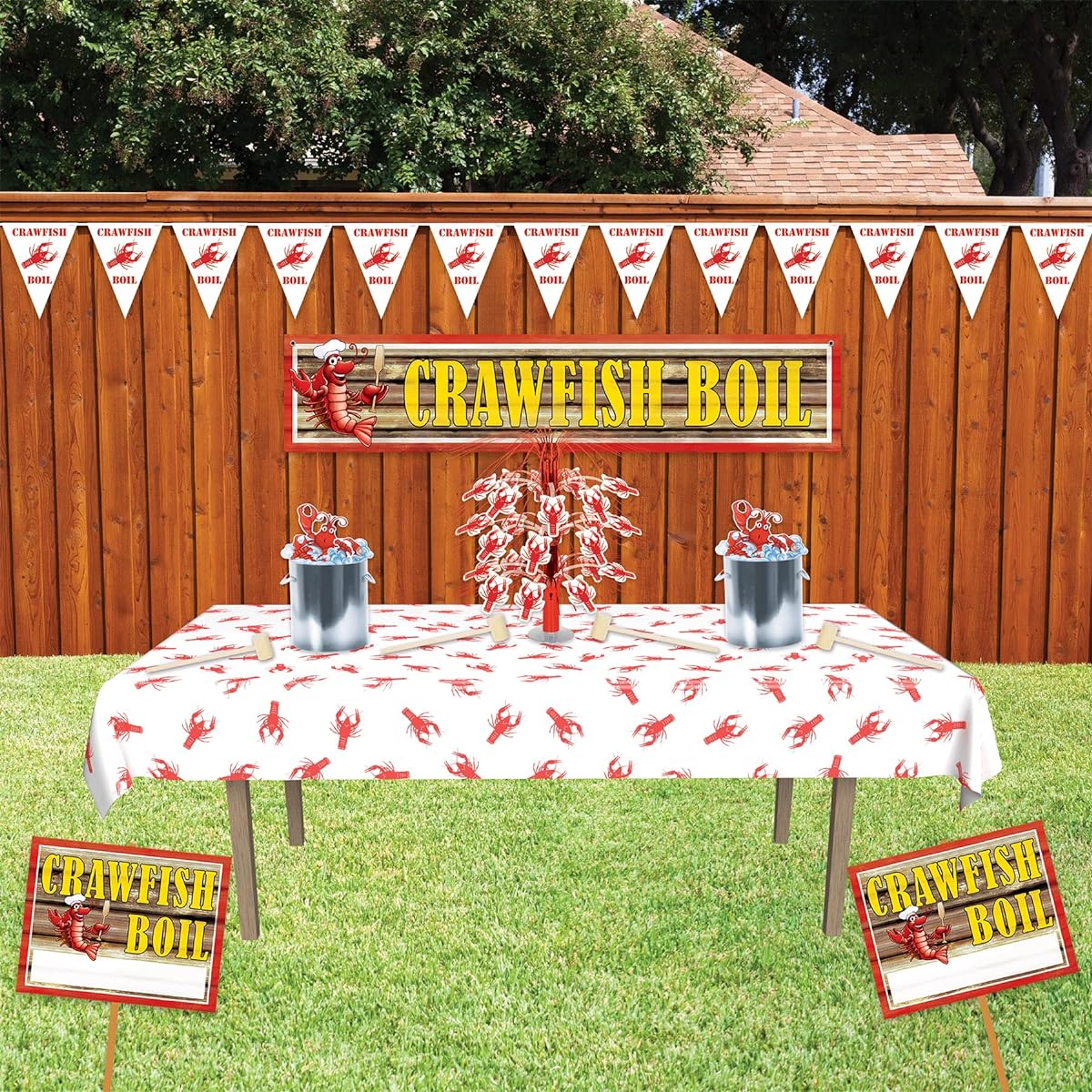 Beistle 54837 Crawfish Boil, Banner 12-inch by 5-feet