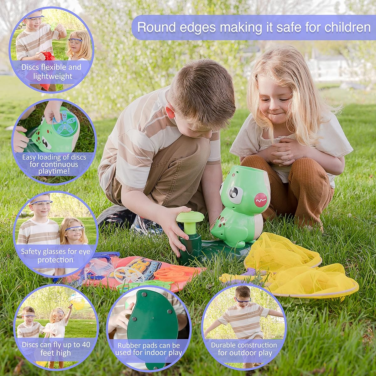 Kiddeo Flying Disc Launcher (Green Frog)