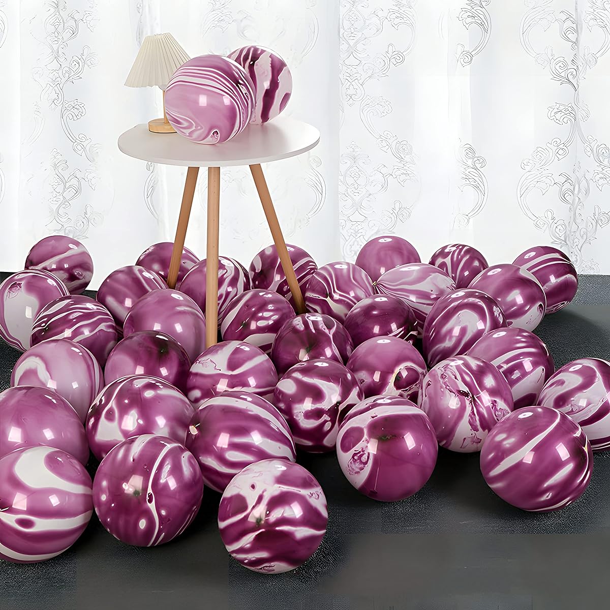 Purple Tie Dye Balloons 30 Pieces 12 Inch Agate Marble Latex Swirl Balloons Tie Dye Birthday Party Supplies Candyland Bachelorette Fun Hippie Party Decorations