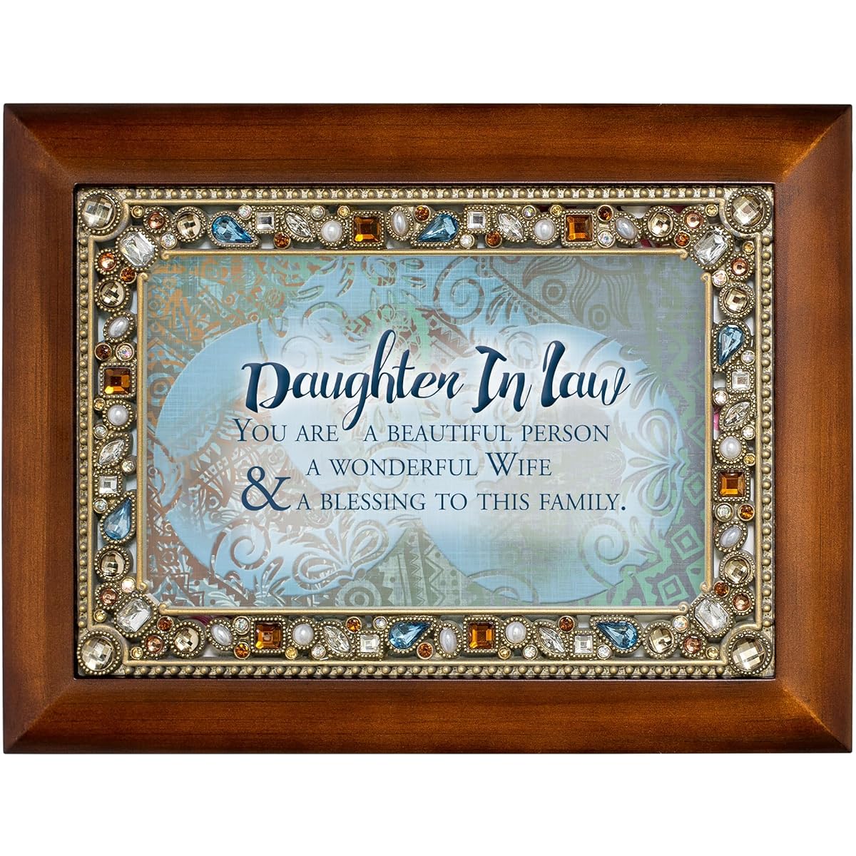 Cottage Garden Daughter in Law Beautiful People Woodgrain Jewelry Music Box You Light Up My Life
