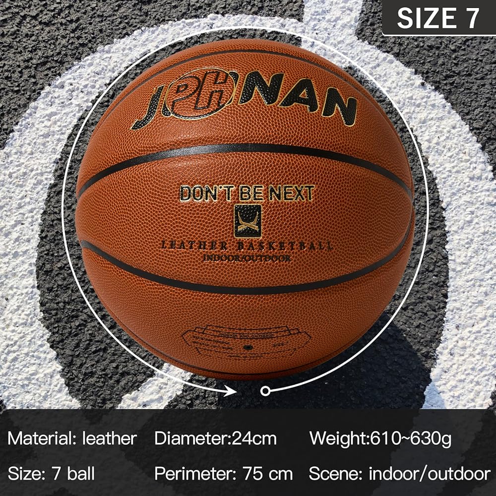 JPHNAN Basketball No. 7 Artificial Leather for Practice Basketball for Junior High School Students, High School Students, College Students, Adults, Outdoor and Indoor Use, Size 7 Ball for Outdoor and Indoor Use, Anti-Slip, Polyurethane Leather
