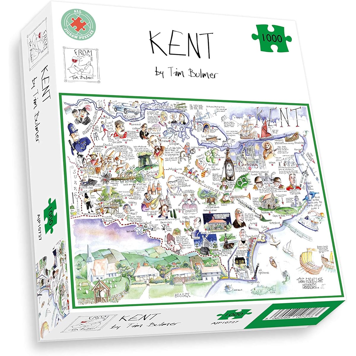 Comical Map of Kent - Tim Bulmer 1000 Piece Jigsaw Puzzle
