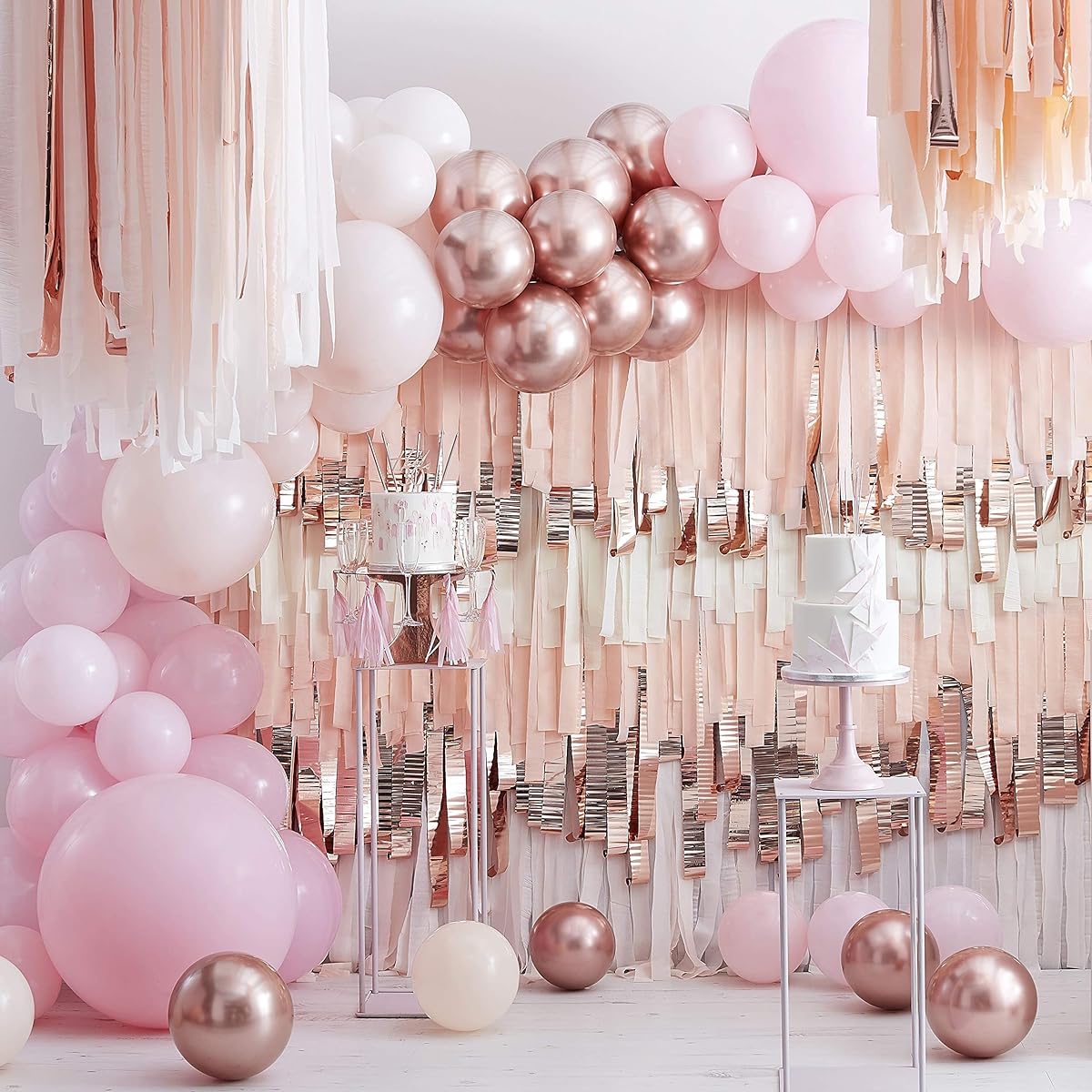 Ginger Ray Balloon Arch Kit Pink and Rose Gold Chrome DIY Party Decorations 200 Pack